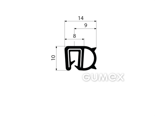 GUMMIPROFIL PIRELI U-FORM MIT SEITLICHER DICHTUNG - DICHTUNG MIT ARMIERUNG - EPDM